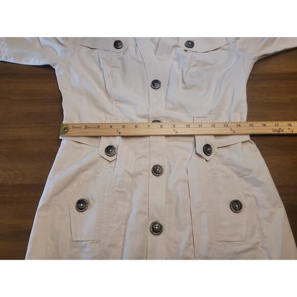 Yoana Baraschi Silk Blend Utility Midi Dress Khaki Size 6 Belted EUC - Picture 6 of 13